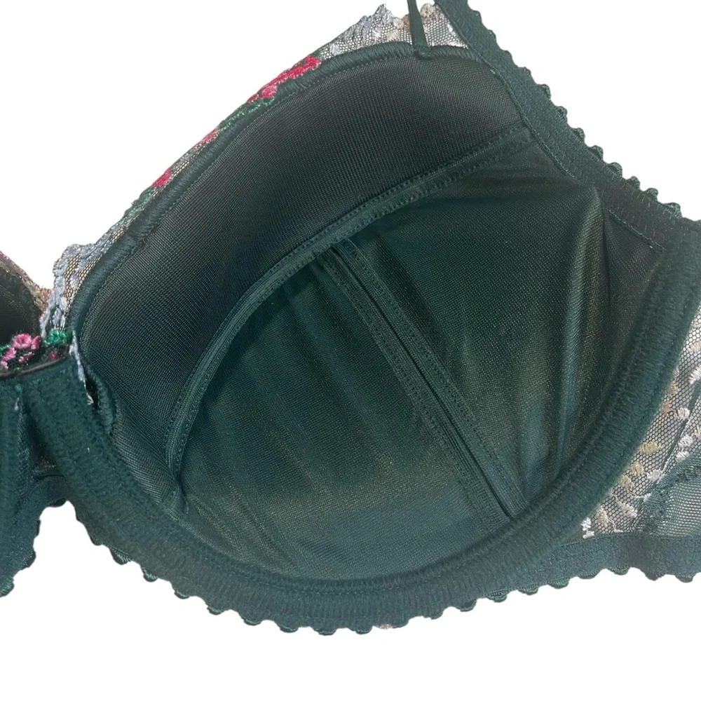 NWT Marie Jo Jane Push Up Bra Removable Pads Floral Embroidered Lace 32DD